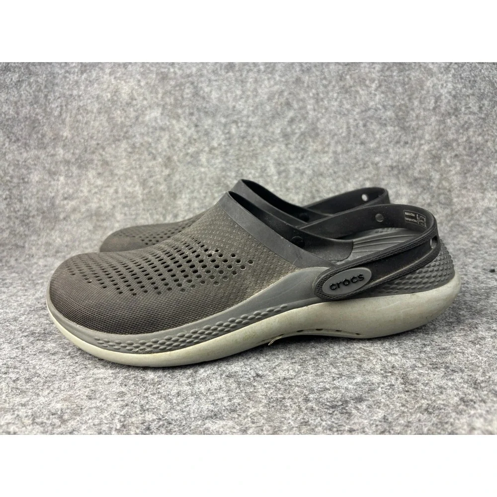 Crocs LiteRide Clogs Mens Size 11 Gray Athletic Comfort Slip On Shoes